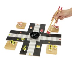 alvi Jeu de parchís Ludoshi Jeu de Ludo classique au design original inspiré du monde du Sushi Bois/
