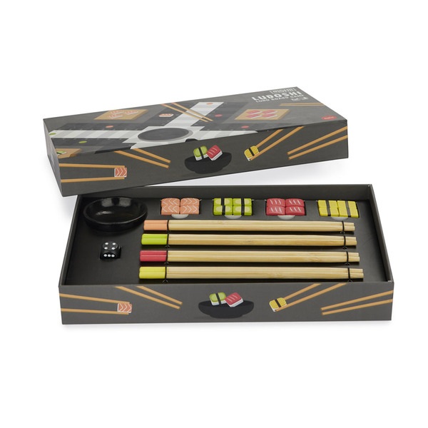 alvi Juego de mesa parchís Ludoshi Clásico juego de Ludo con diseño original inspirado en sushi Made