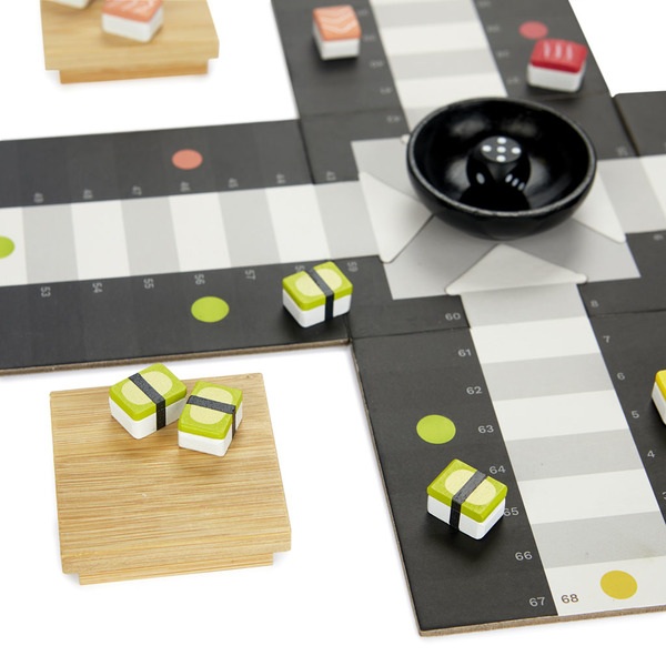 alvi Juego de mesa parchís Ludoshi Clásico juego de Ludo con diseño original inspirado en sushi Made