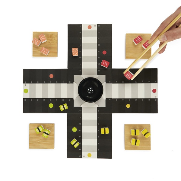 alvi Juego de mesa parchís Ludoshi Clásico juego de Ludo con diseño original inspirado en sushi Made