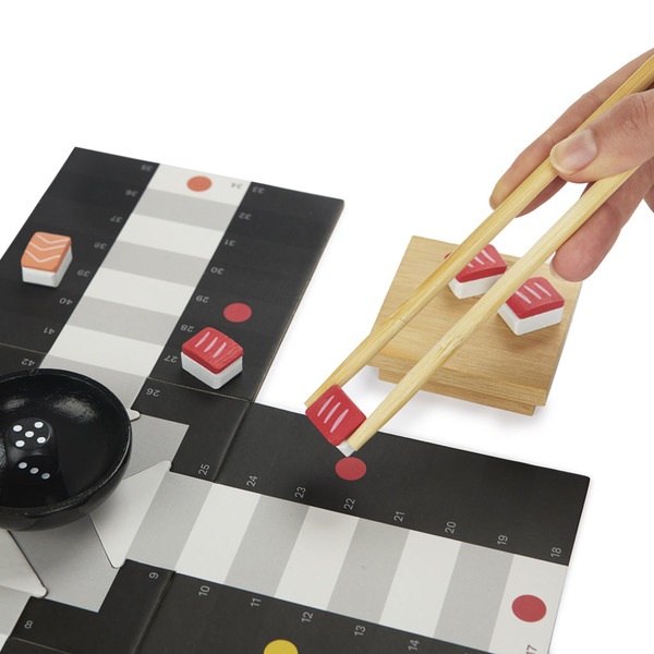 alvi Juego de mesa parchís Ludoshi Clásico juego de Ludo con diseño original inspirado en sushi Made