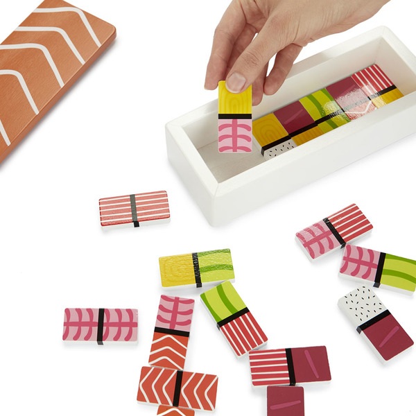 alvi Jeu de dominos Domigiri Jeu des dominos classique avec un design original inspiré des Sushis Bo