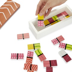 alvi Jeu de dominos Domigiri Jeu des dominos classique avec un design original inspiré des Sushis Bo