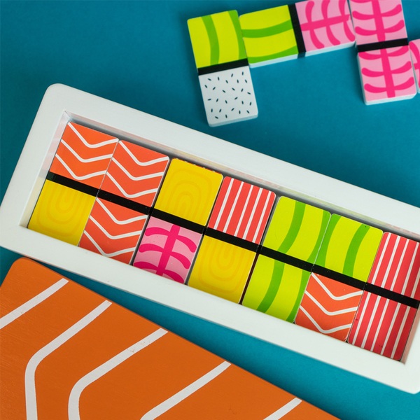 alvi Jeu de dominos Domigiri Jeu des dominos classique avec un design original inspiré des Sushis Bo