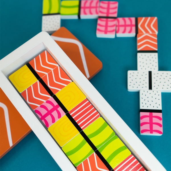 alvi Jeu de dominos Domigiri Jeu des dominos classique avec un design original inspiré des Sushis Bo