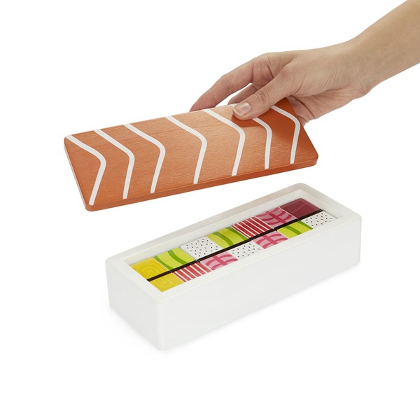 alvi Jeu de dominos Domigiri Jeu des dominos classique avec un design original inspiré des Sushis Bo