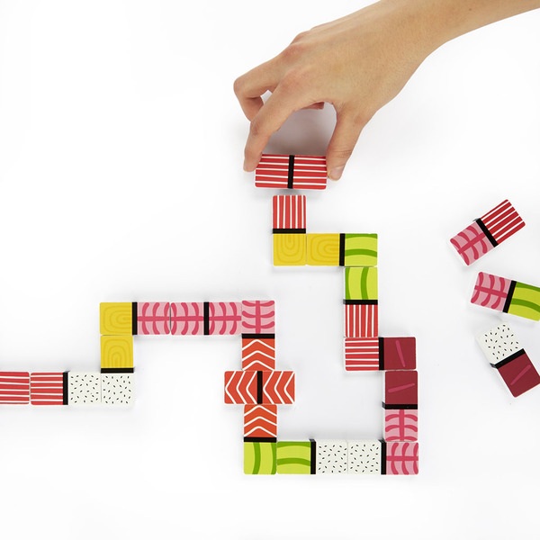 alvi Jeu de dominos Domigiri Jeu des dominos classique avec un design original inspiré des Sushis Bo