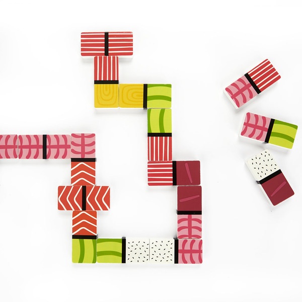 alvi Jeu de dominos Domigiri Jeu des dominos classique avec un design original inspiré des Sushis Bo