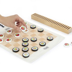 Balvi Jeu de dames Damakis Jeu de dames classique avec un design original inspiré des Sushis Bois