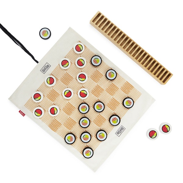 alvi Juego de mesa damas Damakis Clásico juego de Damas con diseño original inspirado en sushi Mader