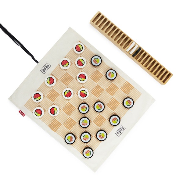 alvi Juego de mesa damas Damakis Clásico juego de Damas con diseño original inspirado en sushi Mader