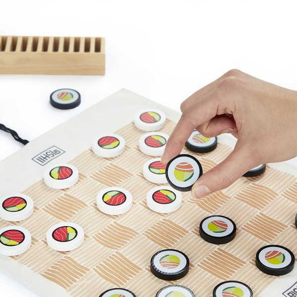 alvi Juego de mesa damas Damakis Clásico juego de Damas con diseño original inspirado en sushi Mader