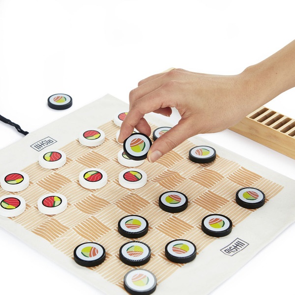 alvi Juego de mesa damas Damakis Clásico juego de Damas con diseño original inspirado en sushi Mader