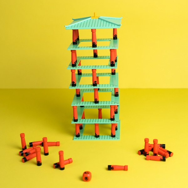 Balvi Juego de mesa equilibrio Jinja Juego de bloques al estilo japonés Madera