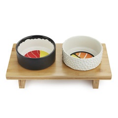 Balvi Gamelles chiens et chats Komeki Inspirés des rouleaux de sushi Céramique/bambou