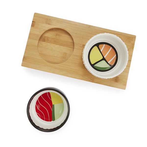 Balvi - Komeki Balvi Pet Feeder bowl set Komeki Design inspired by sushi rolls Ceramic/bamboo