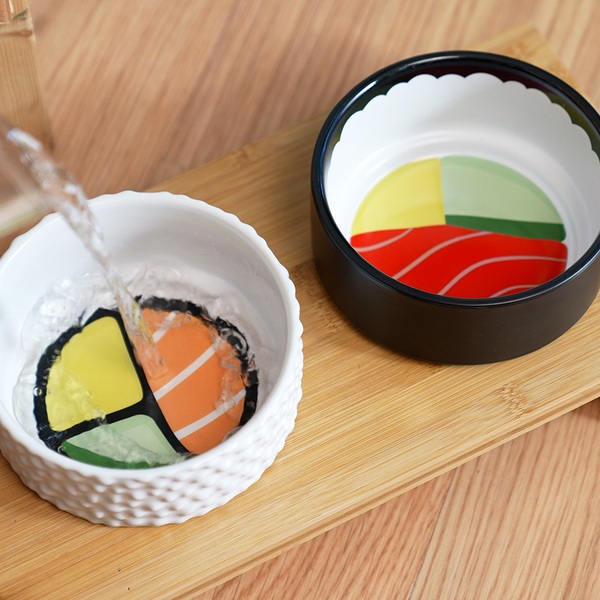 Balvi - Komeki Balvi Pet Feeder bowl set Komeki Design inspired by sushi rolls Ceramic/bamboo