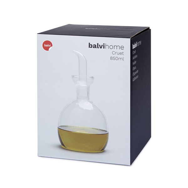 Balvi - Basics Ölspender aus durchsichtigem Glas und einem Fassungsvermögen von 850 ml