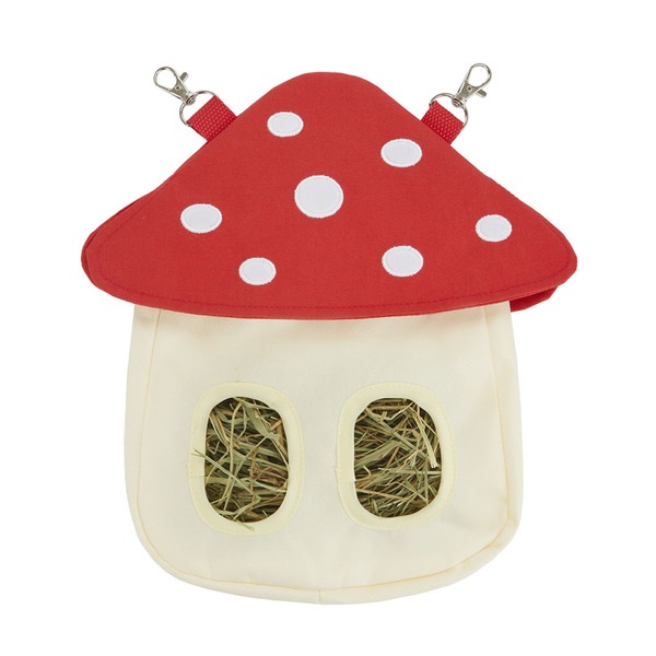 Balvi Bolsa heno Mushroom Comedero de tela con diseño de seta para pequeños roedores Poliéster