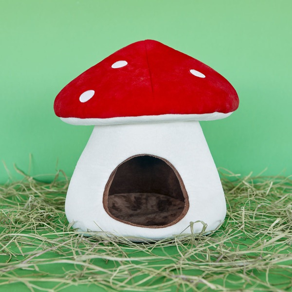 Balvi Cama para cobaya Mushroom Cama de tela con diseño de seta para pequeños roedores Poliéster