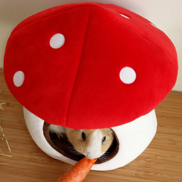 Balvi Cama para cobaya Mushroom Cama de tela con diseño de seta para pequeños roedores Poliéster