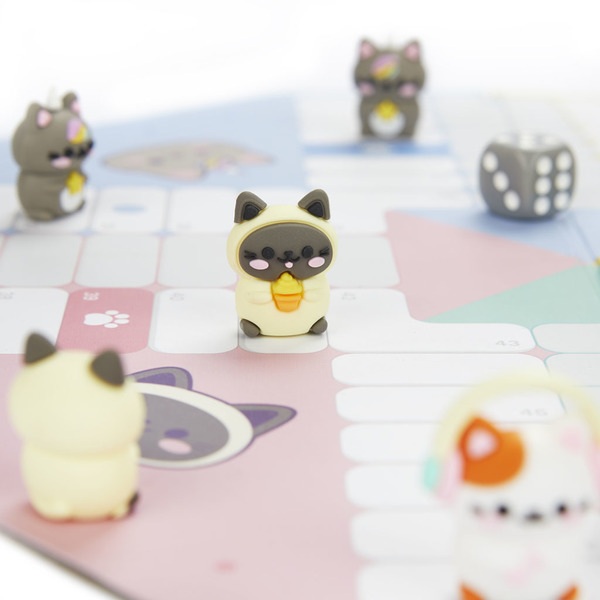 alvi Jeu de Parchís Purrchisi Jeu de Ludo classique avec un design original inspiré du style Kawaii
