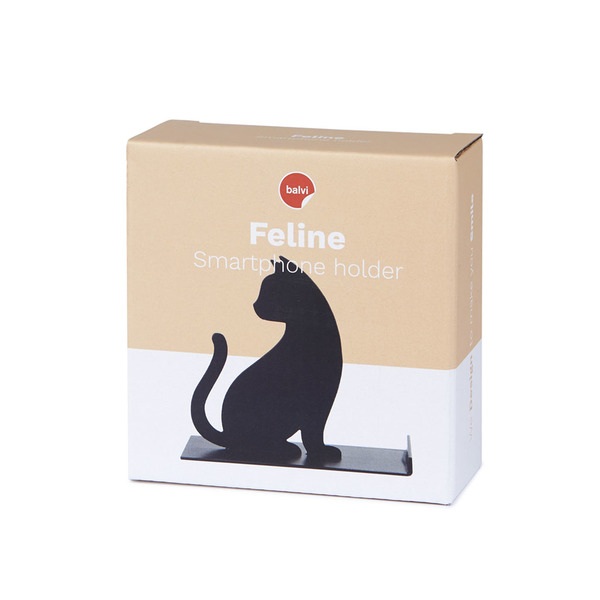 alvi Smartphone-Halter Feline Farbe Schwarz Geeignet für das Büro, den Schreibtisch, das Schlafzimme