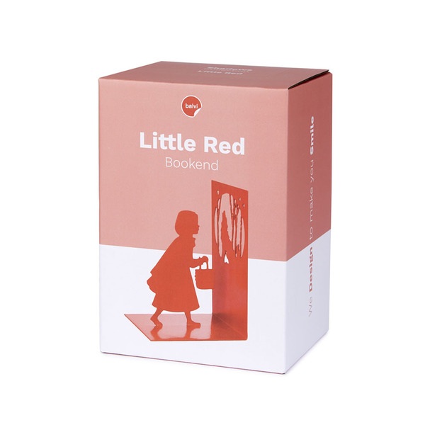 Balvi Buchstütze Little Red Farbe Rot Basierend auf dem Märchen Rotkäppchen und der Wolf Metall