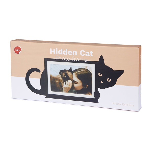 alvi Marco Hidden Cat Color Negro Diseño en forma de gato, para los amantes de los animales Metal 15