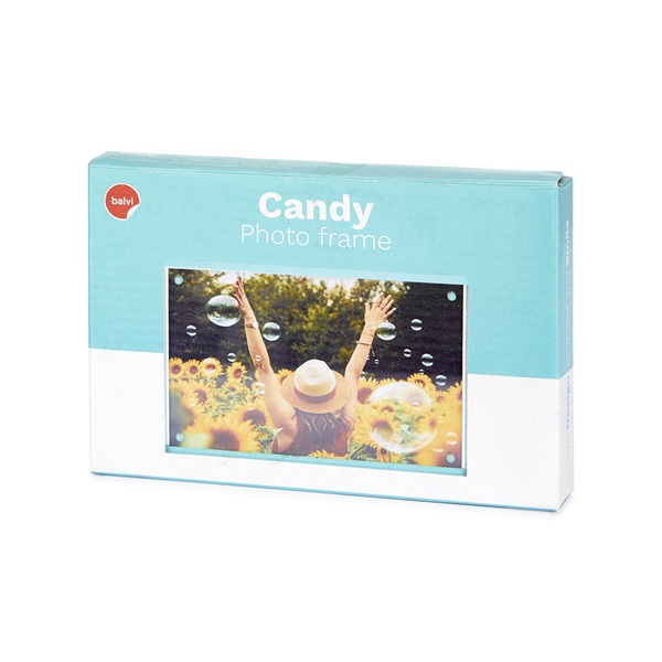 alvi Cadre Candy Cadre photo sans bordure magnétique transparent aux côtés turquoise Acrylique 10x15