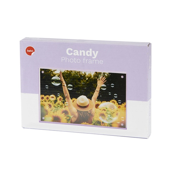 alvi Cadre Candy Cadre photo sans bordure magnétique transparent aux côtés mauves Acrylique 13x18 cm