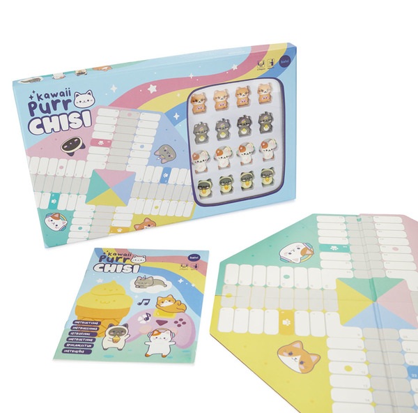 alvi Jeu de Parchís Purrchisi Jeu de Ludo classique avec un design original inspiré du style Kawaii