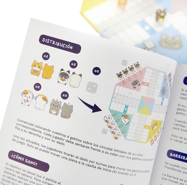 alvi Jeu de Parchís Purrchisi Jeu de Ludo classique avec un design original inspiré du style Kawaii