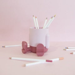 Balvi Porta matite Mr Sitty Colore Rosa Design colorato e originale con due scomparti Plastica