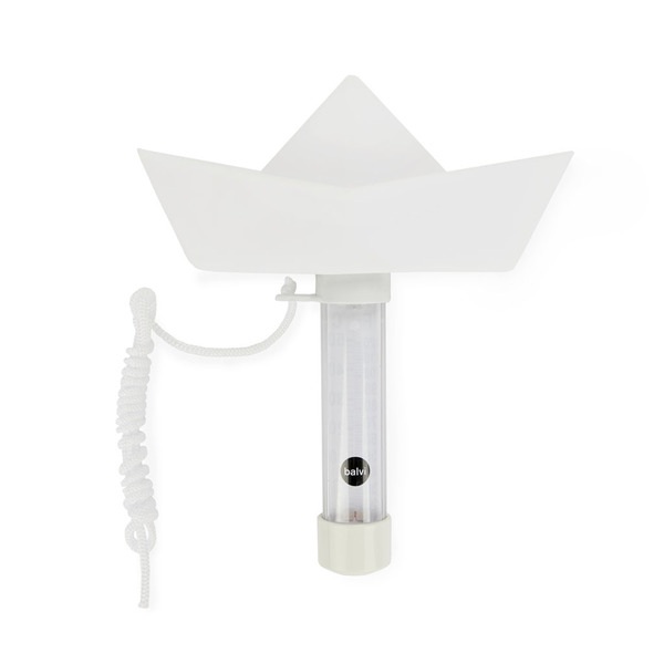 Balvi Termómetro piscina Paper Boat Color Blanco Barco flotante de origami Plástico 15x16 cm