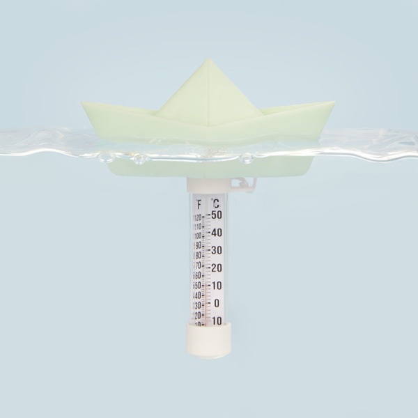 Balvi Termometro piscina Paper Boat Colore Turchese Barca origami galleggiante Plastica 15x16 cm