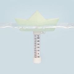 alvi - Paper Boat Balvi Pool thermometer Paper Boat Turquoise colour Floating origami boat Plastic 1
