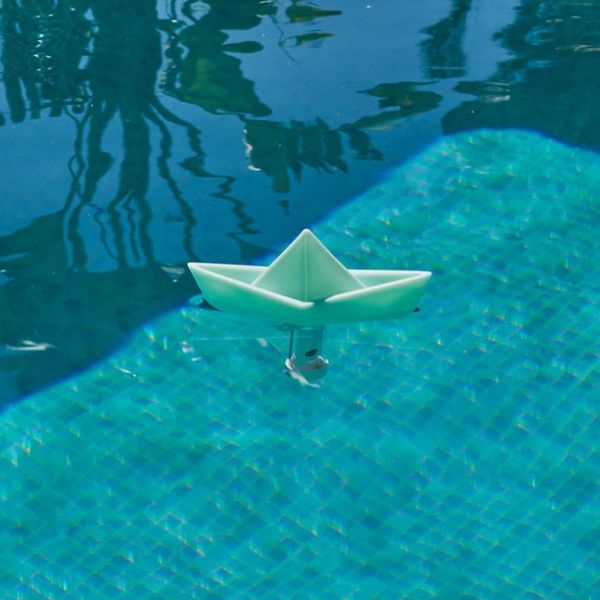 Balvi Termometro piscina Paper Boat Colore Turchese Barca origami galleggiante Plastica 15x16 cm