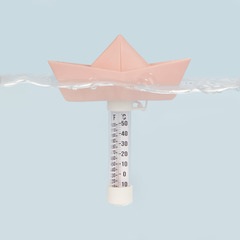 alvi thermomètre de piscine/bain Paper Boat Couleur Rose Bateau flottant en origami Plastique 15x16