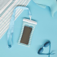 alvi Water-resistant case Phone Hut Turquoise colour Floating Large capacity Includes lanyard to att
