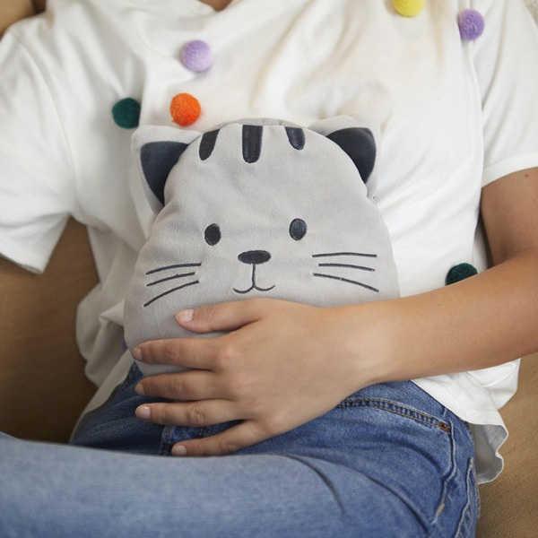 Balvi Seed heat bag Kitty Grey colour Soothes muscle aches and injuries Polyester