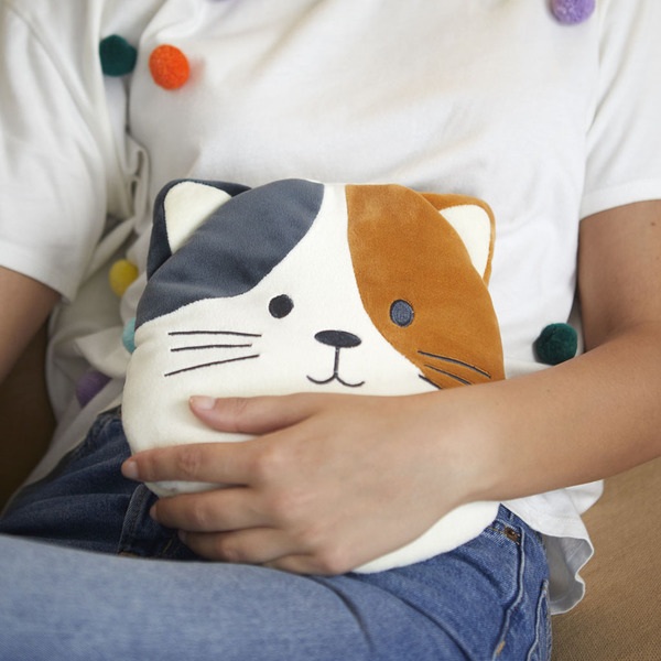 alvi Sac thermique Kitty Calico Couleur Blanc et marron Apaise les douleurs musculaires et les bless