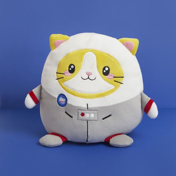 Balvi Cojín Astrocat Color Gris y Blanco Un cojín de gato astronauta Poliéster