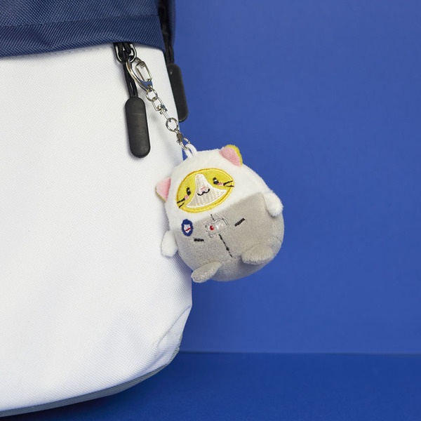 Balvi Porte-clé Astrocat Couleur Gris blanc Un porte-clé chat astronaute Métal/toile