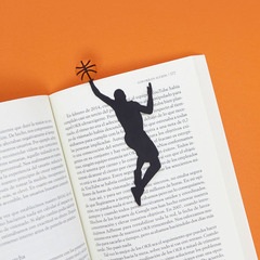 Balvi Bookmark Slam Dunk Black, Orange colour Inspired by the sport of basketball PVC