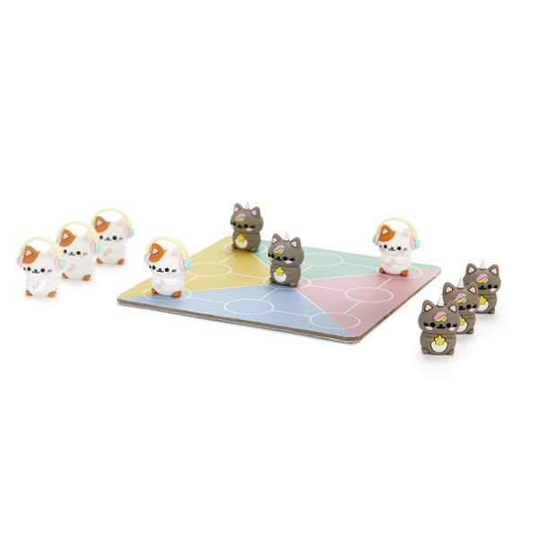 Balvi Juego de mesa Tic Tac Toe Kawaii Un tres en raya inspirado en gatos Kawaii Plástico