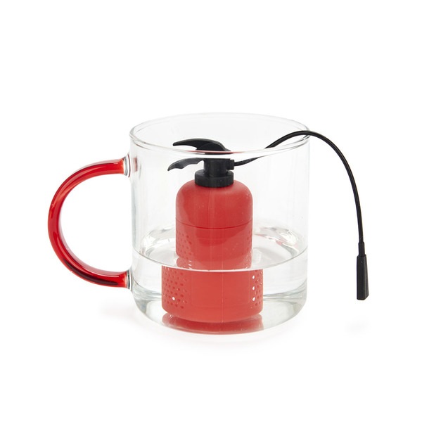 Balvi Infuseur thé ExtTEAnguisher Couleur Rouge Représente un extincteur Silicone