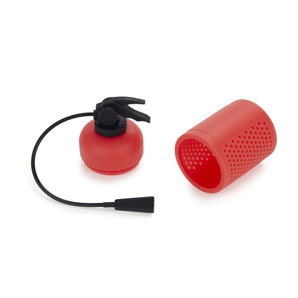 Balvi Infuseur thé ExtTEAnguisher Couleur Rouge Représente un extincteur Silicone
