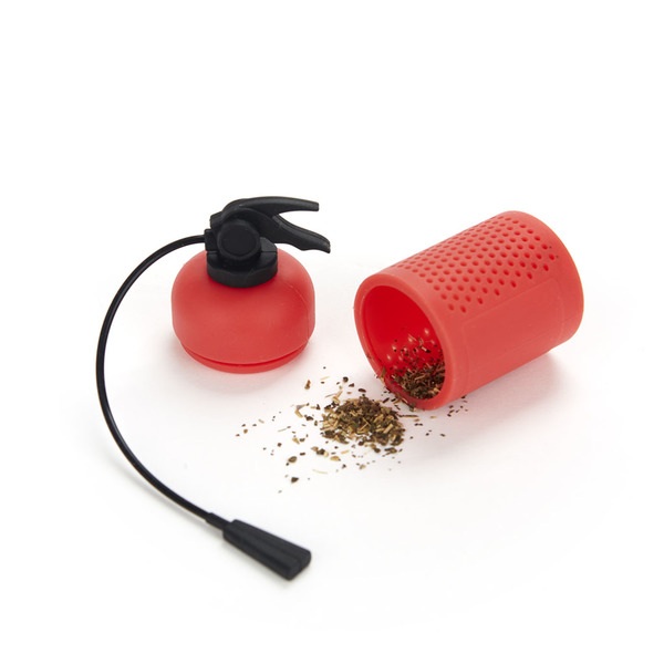 Balvi Infuseur thé ExtTEAnguisher Couleur Rouge Représente un extincteur Silicone