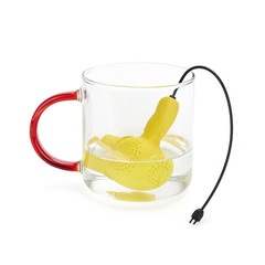 Balvi Infusor té ElectriciTEA Color Amarillo Simula un secador de pelo Silicona